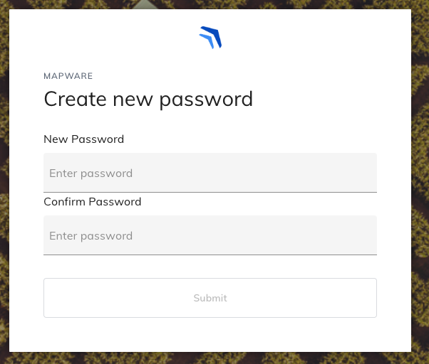 create new password screen